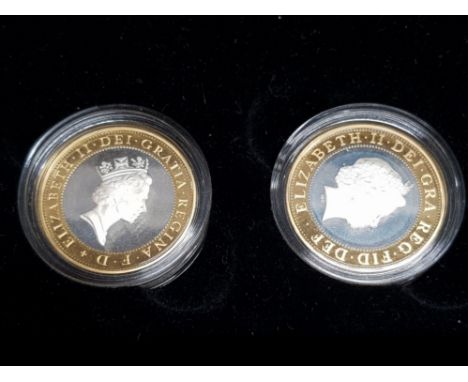 TWO UK ROYAL MINT SILVER PROOF COINS 1997 AND 1998 IN CASE OF ISSUE WITH CERTIFICATE OF AUTHENTICITY