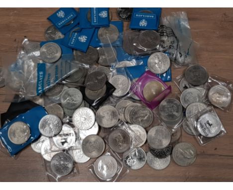 50 UK 1972 SILVER WEDDING CROWNS TOGETHER WITH 50 1980 QUEEN MOTHER CROWNS