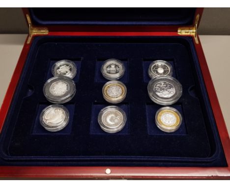 9 UK ROYAL MINT SILVER PROOF COINS 1986,1989 2 POUND COINS PLUS 1994 BANK OF ENGLAND, 1995 DOVE, 1995 UN, 1997 AND 1998 ALSO 