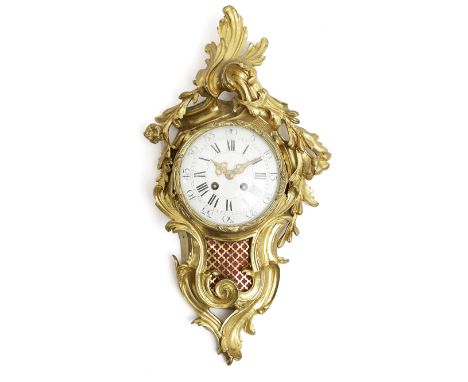 A FRENCH ORMOLU CARTEL CLOCK IN LOUIS XV STYLE 19TH CENTURY the brass drum movement with an outside countwheel and striking o