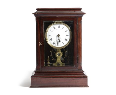 AN ELECTRIC MANTEL CLOCK BY THE EUREKA CLOCK CO. LTD., DATED '1906' the brass movement stamped 'Patent no.14614, No. 7006' an