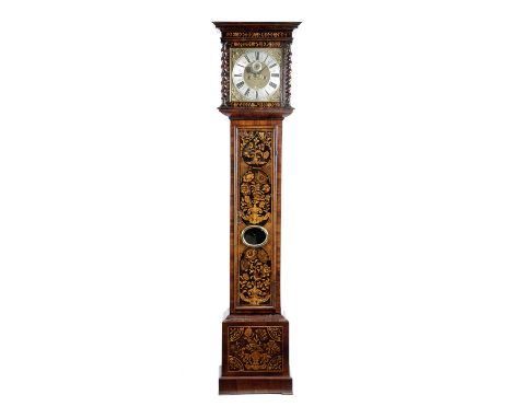 A WALNUT AND MARQUETRY LONGCASE CLOCK BY FABIAN ROBIN OF LONDON, LATE 17TH / EARLY 18TH CENTURY the brass eight day movement 