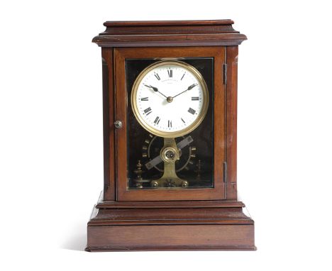 AN ELECTRIC MANTEL CLOCK BY THE EUREKA CLOCK CO. LTD., DATED '1906' the brass movement stamped 'Patent no. 14614, No.7028' an