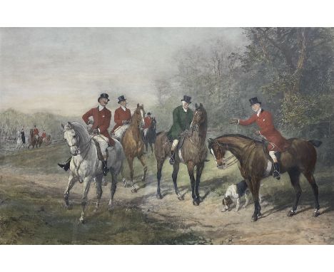After Heywood Harvey (British 1843-1933): 'A Real Good Story', colour lithograph 61cm x 83cm 
