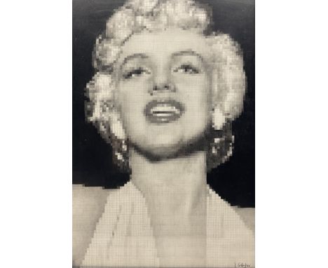 Sianagh Gallagher (York Contemporary): Pixelated Portrait of Marilyn Monroe, pencil signed 58cm x 41cm