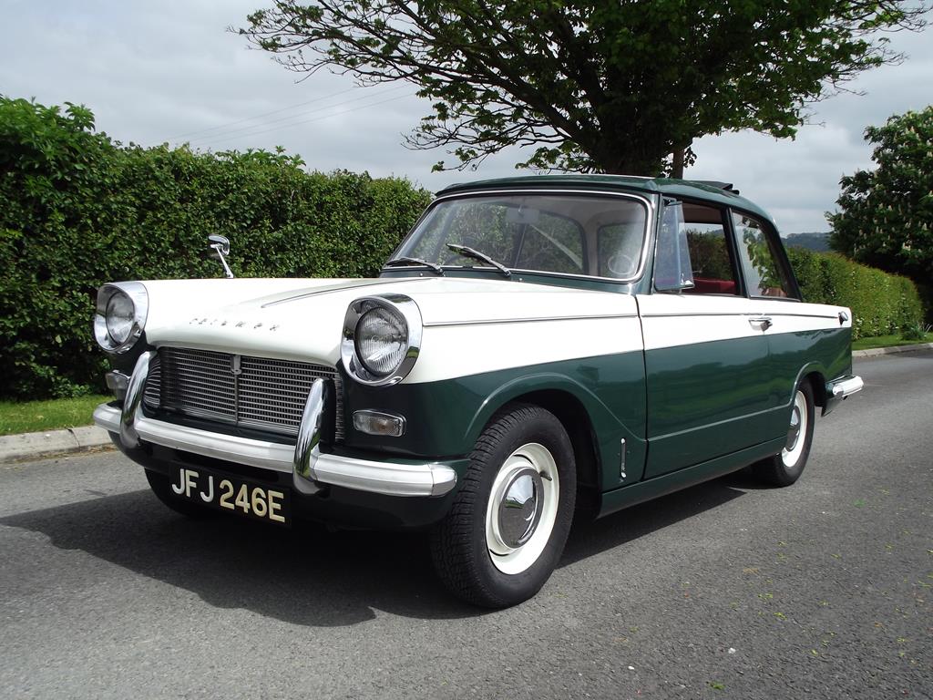 A 1967 Triumph Herald 12/50 saloon, registration number JFJ 246E, two ...