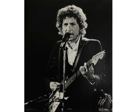 Ed Finnell (American, b.1956)Bob Dylan and The Band, 1974'Blood on the Tracks Tour', Los Angeles Forum, 14 February 1974, sil