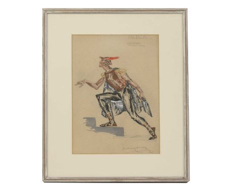 ▴ Frederick Kenneth Crooke (1908-1991)  'Messenger' (Lewis Casson), costume design for 'Medea', Old Vic Company, New Theatre,