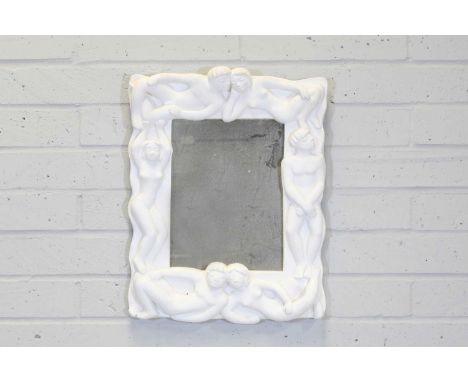 An Art Deco-style plaster mirror,after a design by Cecilia Graham, originally designed for the 1939 World's Fair,54cm wide 9c