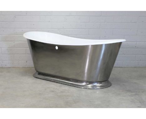 'The Margua',a burnished cast iron and enamelled double-ended roll-top bath, modern, 181cm wide 75cm deep69cm highCondition R