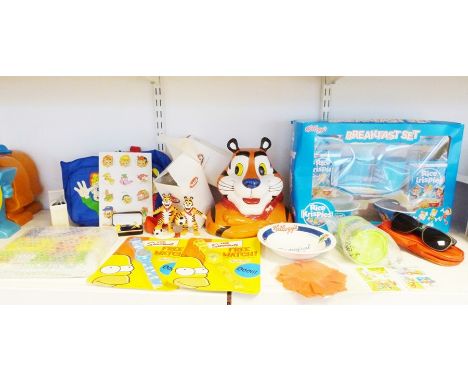 Kellogg's collectables&nbsp;to include a large Tony the Tiger storage jar, bowls, ceramic jars, bath towel, Kellogg's Simpson