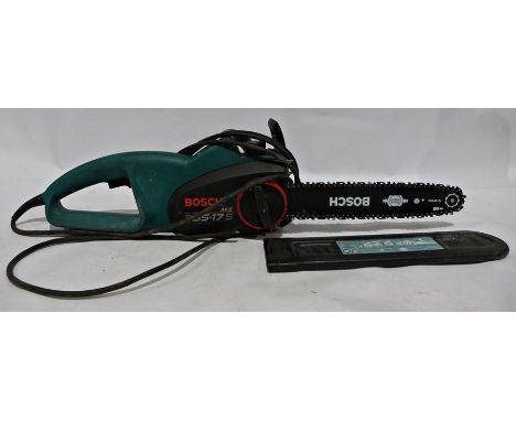 Chain saw, Bosch, a Black and Decker sander,&nbsp;boxed, and other assorted&nbsp;tools