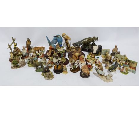 Quantity of resin and ceramic models of birds and animals&nbsp;to include Leonardo, World of Beatrix Potter, The Country Bird