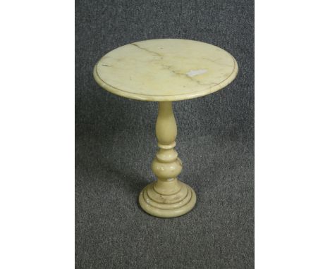 A marble pedestal lamp table. H.83 Dia.45cm. 