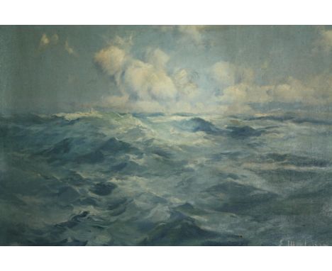 Elieu Meifren y Roig (1859-1940), oil on canvas, seascape, waves, signed. H.88 W.67cm. 