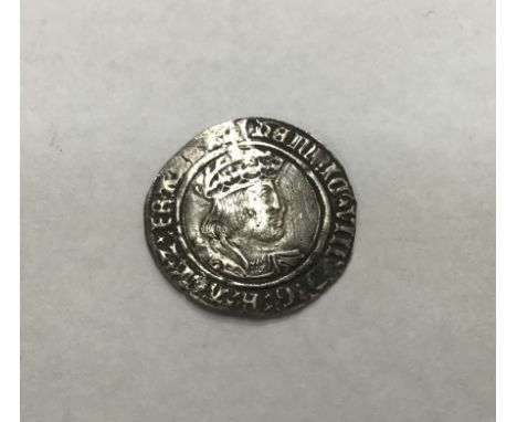 Henry VIII, Silver Groat mm Arrow 1526-44, Second Coinage, Slight Double Strike to bust.