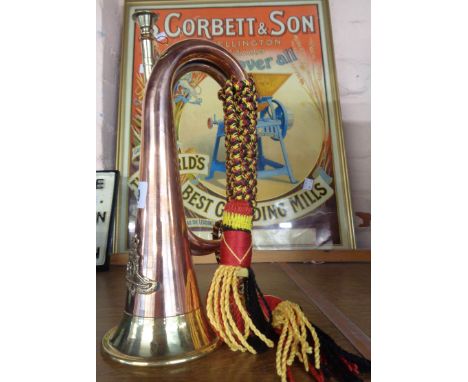 A copper and brass bugle