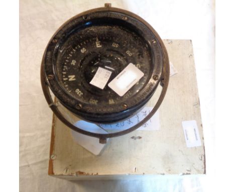 A vintage US Coast Guard binnacle compass - sold with another boxed example - a/f
