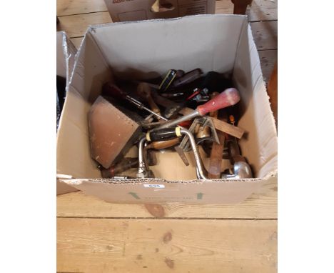 A Box of Assorted Carpentry and Other Associated Tools
