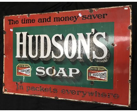 Hudson Soap Antique Enamel Sign