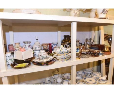 Two Ringtons teapots, decorative vases, Goebel figure, Nat West pig, decorative china, glass and plated ware