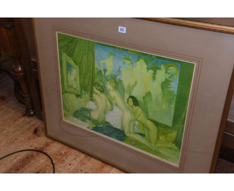 William Russell Flint, Models for Goddesses, signed print