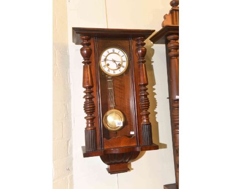 Victorian walnut cased wall clock, Jack Vettriano print, brass stick stand and six walking canes