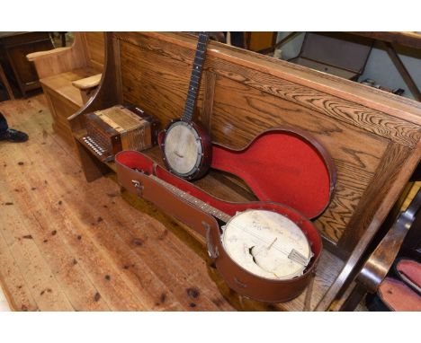 Reliance banjo and another, and Koch accordion (3)