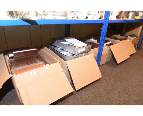 Six boxes of novels and collection of first day covers