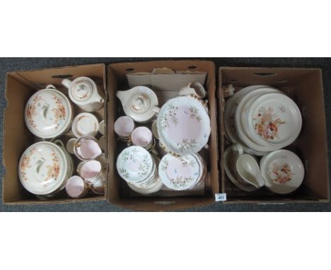 Three boxes of assorted china to include; Poole 'Summer Glory' dinnerware, Royal Albert 'Braemar' teaware etc. (3)(B.P. 24% i