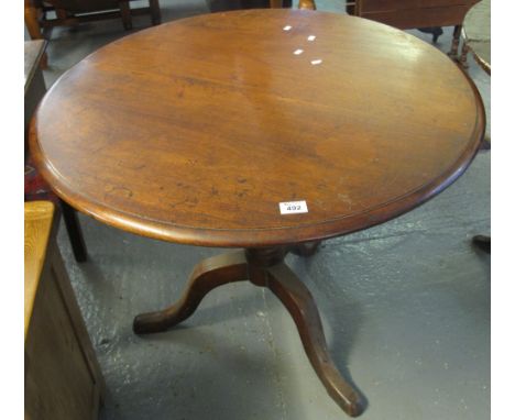 19th Century mahogany tilt top pedestal tripod table. (B.P. 24% incl. VAT)