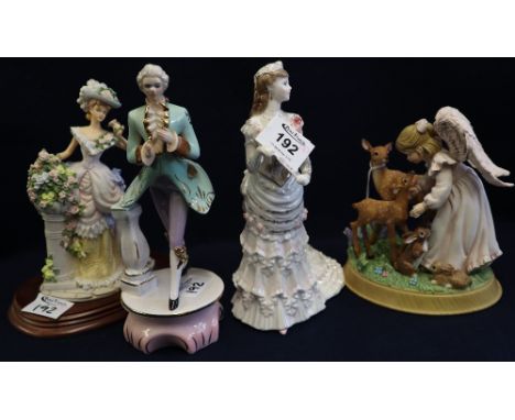 Royal Worcester bone china figurine 'A Dazzling Celebration' from Age of Elegance Collection, together with three other ceram