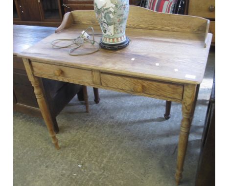 Pine two drawer washstand on ring turned legs. (B.P. 24% incl. VAT)