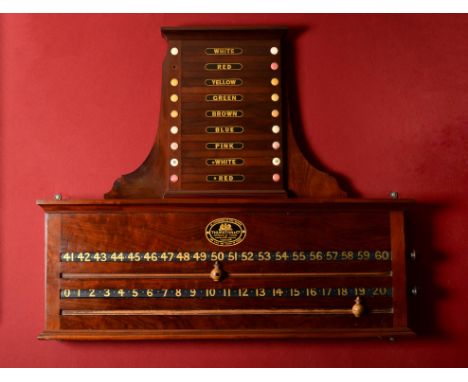 Y A Victorian mahogany and stained ivory mounted Billiards score marker, by Thurston & Co, late 19th century, titled 'by appo