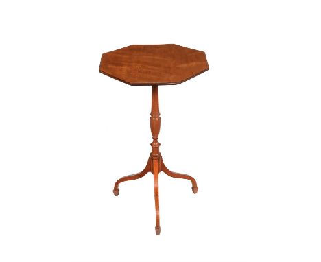 A George III satinwood tripod table, circa 1790, the underside of the top stamped E. R. 68cm high, 48cm wideCondition Report: