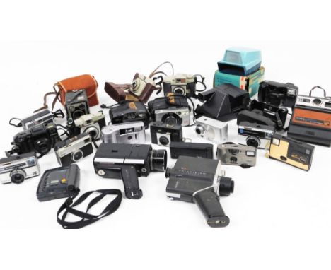 Various cameras and related equipment, Kodak EX100 Instant camera, various other Kodak, Disc 3500 Polaroid Super Colour 635, 