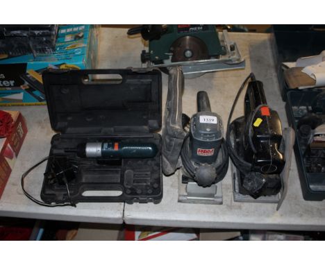 A Black &amp; Decker BD273 electric sander, A Elu electric sander and a Black &amp; Decker KC9019 cordless screwdriver with c