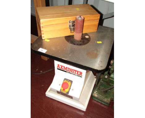 An Axminster Vertical spindle sander, and cased attachments.