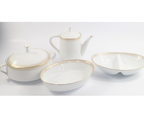 A Noritake porcelain dinner and coffee service decorated in the Seville pattern, comprising of two graduated oval meat platte