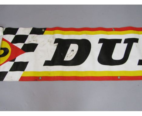 Dunlop banner, reinforced plastic, single sides, 2800mm x 450mm.
