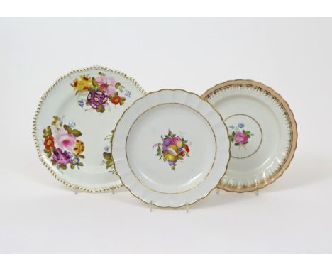 Three Derby dessert plates, late 18th/early 19th century, one from the Pepper Arden Hall service, painted by William Billings