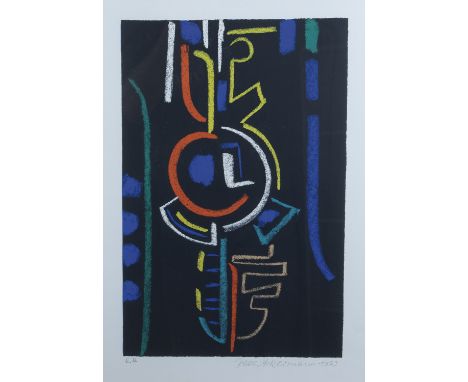 Max Ackermann 1887 Berlin - 1975 Bad Liebenzell/ Schwarzwald o. T. - variante Überbrückung, 1973, Siebdruck, E.A., handsignie