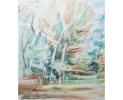 Seija Wentworth&nbsp;
Watercolour drawing
"Homework", 22cm x 33cm&nbsp;
Watercolour drawing
Autumn trees, indistinctly signed