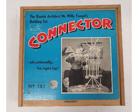 'The Danish Architect Mr Willy Fangel's Building Set', a Connector building set, no. 151 and a quantity of vintage wooden chi