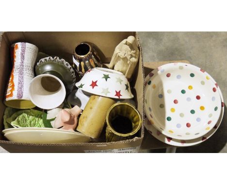 Emma Bridgewater bowl&nbsp;decorated with polka dots, an Emma Bridgewater bowl&nbsp;decorated with stars,&nbsp;an Emma Bridge