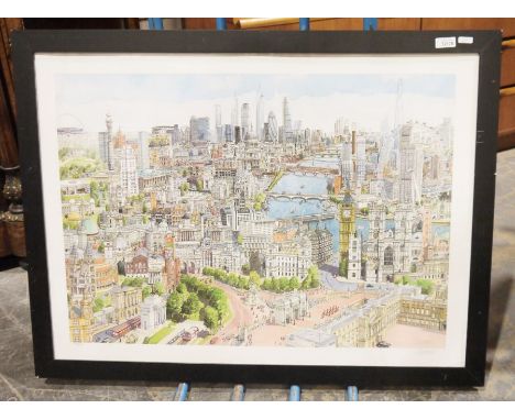 Martin Stuart Moore
Limited edition print&nbsp;
Panoramic scene of London with the River Thames, the Shard, Westminster Abbey