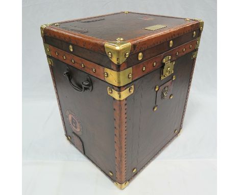 A Single Army and Navy Leather Trunk