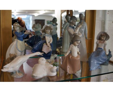 3 Lladro, 3 Nao by Lladro & 2 Casades figurines