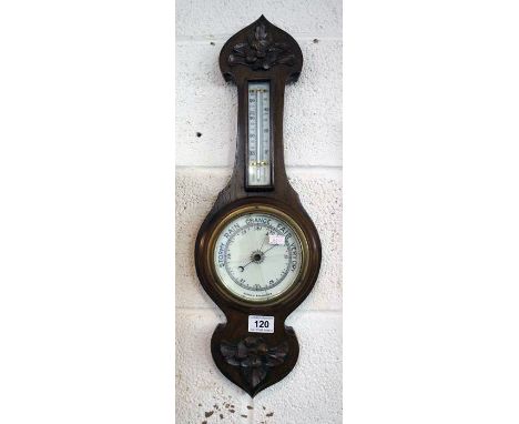 Edwardian oak barometer