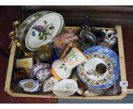 Box of collectables to include Spode and Portmeirian etc